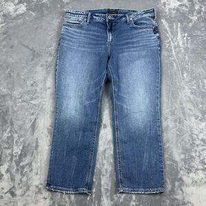 Silver Jean Co Womens Size 16 Blue Elyse Capri Jeans 24" Inseam 5 Pocket Stretch